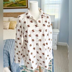 White Horse Button-up Blouse M